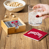 Ohio State Buckeyes Coaster Set 4 Piece with Wood Caddy-3
