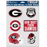 Georgia Bulldogs Decal Multi Use Fan 6 Pack-0