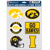 Iowa Hawkeyes Decal Multi Use Fan 6 Pack-0