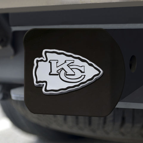 Kansas City Chiefs Hitch Cover Chrome Emblem on Black - Special Order-0