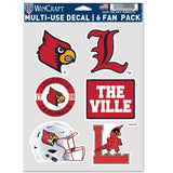 Louisville Cardinals Decal Multi Use Fan 6 Pack-0