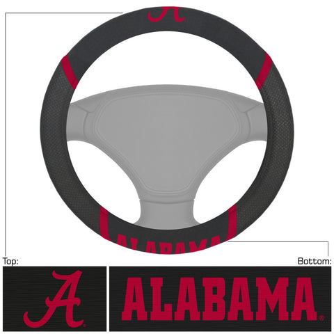 Alabama Crimson Tide Steering Wheel Cover Mesh/Stitched-0