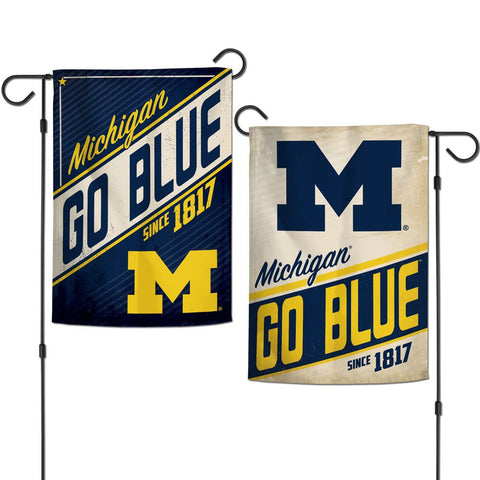 Michigan Wolverines Flag 12x18 Garden Style 2 Sided Retro Design - Special Order-0