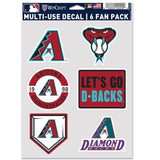 Arizona Diamondbacks Decal Multi Use Fan 6 Pack-0