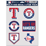 Texas Rangers Decal Multi Use Fan 6 Pack-0