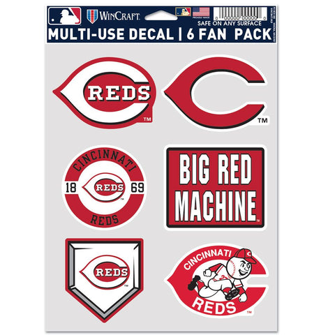 Cincinnati Reds Decal Multi Use Fan 6 Pack-0