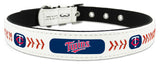 Minnesota Twins Classic Leather Small Baseball Collar-0