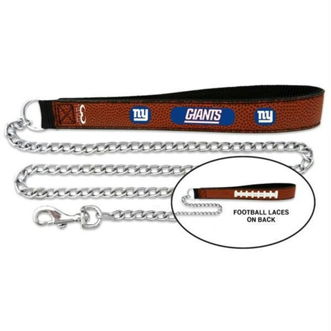 New York Giants Pet Leash Leather Chain Football Size Medium-0