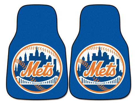 New York Mets Car Mats Printed Carpet 2 Piece Set - Special Order-0