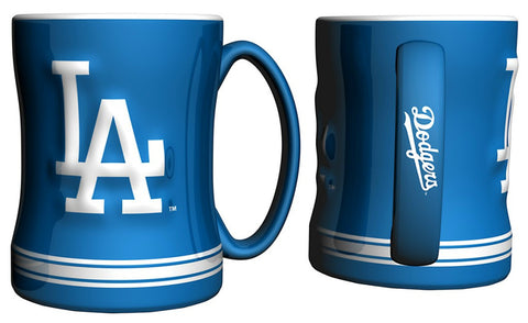 Los Angeles Dodgers Coffee Mug 14oz Sculpted Relief Team Color-0