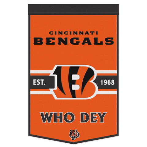 Cincinnati Bengals Banner Wool 24x38 Dynasty Slogan Design-0