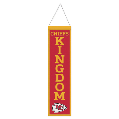 Kansas City Chiefs Banner Wool 8x32 Heritage Slogan Design - Special Order-0