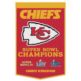 Kansas City Chiefs Banner Wool 24x38 Dynasty Champ Design-0