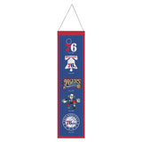 Philadelphia 76ers Banner Wool 8x32 Heritage Evolution Design - Special Order-0