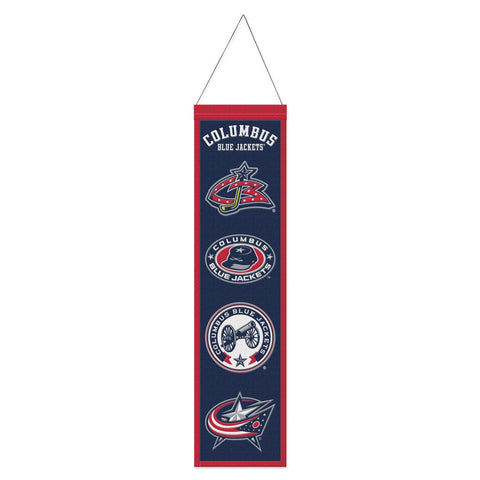 Columbus Blue Jackets Banner Wool 8x32 Heritage Evolution Design - Special Order-0