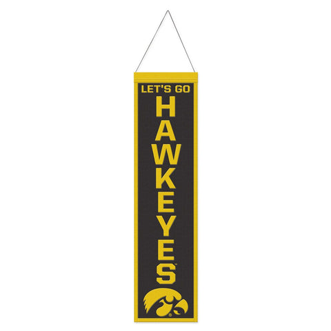 Iowa Hawkeyes Banner Wool 8x32 Heritage Slogan Design - Special Order-0
