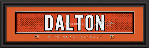 Cincinnati Bengals Andy Dalton Print - Signature 8"x24"-0