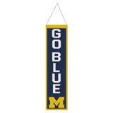 Michigan Wolverines Banner Wool 8x32 Heritage Slogan Design - Special Order-0