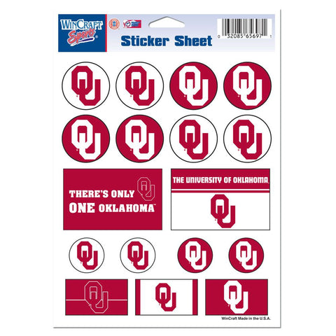 Oklahoma Sooners Decal Sheet 5x7 Vinyl-0
