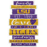 LSU Tigers Sign 11x17 Wood Family Word-0