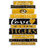 Missouri Tigers Sign 11x17 Wood Family Word-0