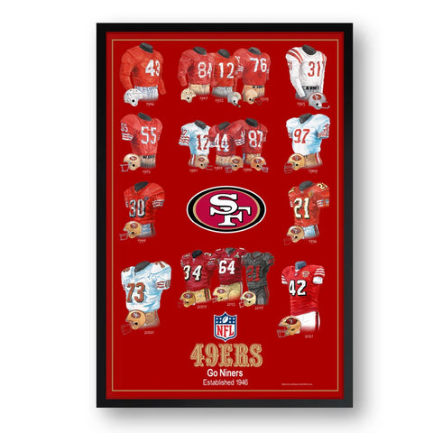 San Francisco 49ers Framed Print 10x13 Uniform Heritage-0