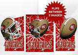 San Francisco 49ers 3D Art Print 12x16 Lightning Flip-0