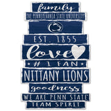 Penn State Nittany Lions Sign 11x17 Wood Family Word-0
