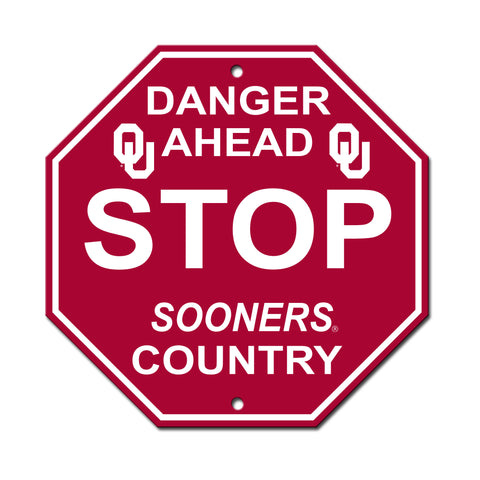 Oklahoma Sooners Sign 12x12 Plastic Stop Style-0
