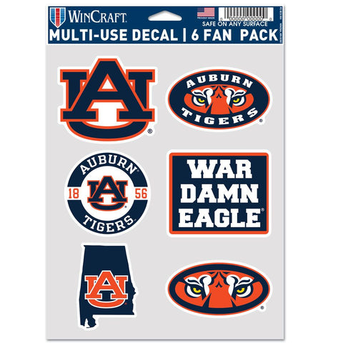 Auburn Tigers Decal Multi Use Fan 6 Pack-0