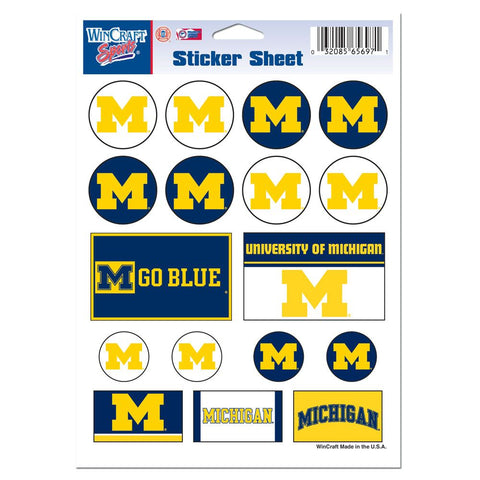 Michigan Wolverines Decal Sheet 5x7 Vinyl-0