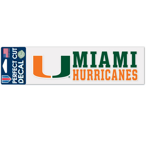 Miami Hurricanes Decal 3x10 Perfect Cut Color-0