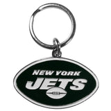 New York Jets Chrome Logo Cut Keychain-0