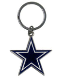 Dallas Cowboys Chrome Logo Cut Keychain-0