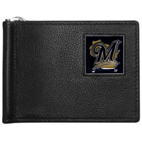 Milwaukee Brewers Wallet Leather Billfold Clip Wallet-0
