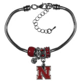 Nebraska Cornhuskers Bracelet Euro Bead Style-0