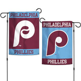 Philadelphia Phillies Flag 12x18 Garden Style 2 Sided Throwback Design-0