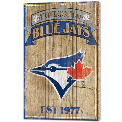 Toronto Blue Jays Sign 15x24 Wood Established-0