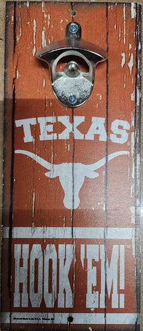 Texas Longhorns Sign Wood 5x11 Bottle Opener Slogan-0
