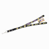 Los Angeles Lakers Lanyard Two Tone Style Black and Charcoal-0