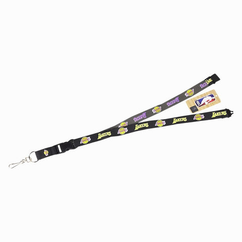 Los Angeles Lakers Lanyard Two Tone Style Black and Charcoal-0