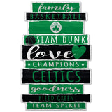 Boston Celtics Sign 11x17 Wood Family Word-0
