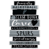 San Antonio Spurs Sign 11x17 Wood Family Word-0