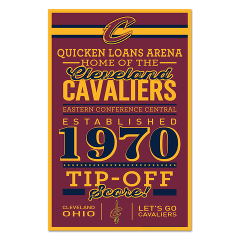 Cleveland Cavaliers Sign 11x17 Wood Established Design-0