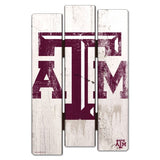 Texas A&M Aggies Sign 11x17 Wood Fence Style White-0