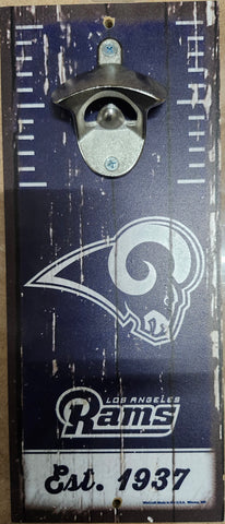 Los Angeles Rams Sign Wood 5x11 Bottle Opener Alternate-0