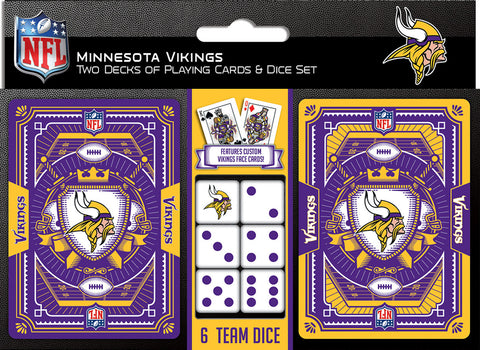 Minnesota Vikings Playing Cards and Dice Set-0