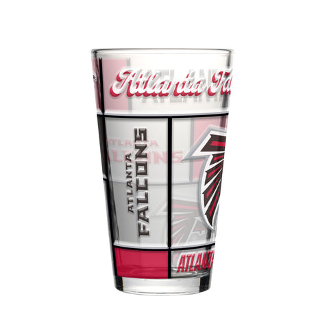 Atlanta Falcons Pint Glass 16oz Quilted Stained Boxed-0