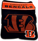 Cincinnati Bengals Blanket 60x80 Raschel Throw-0