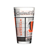 Cincinnati Bengals Pint Glass 16oz Quilted Stained Boxed-0